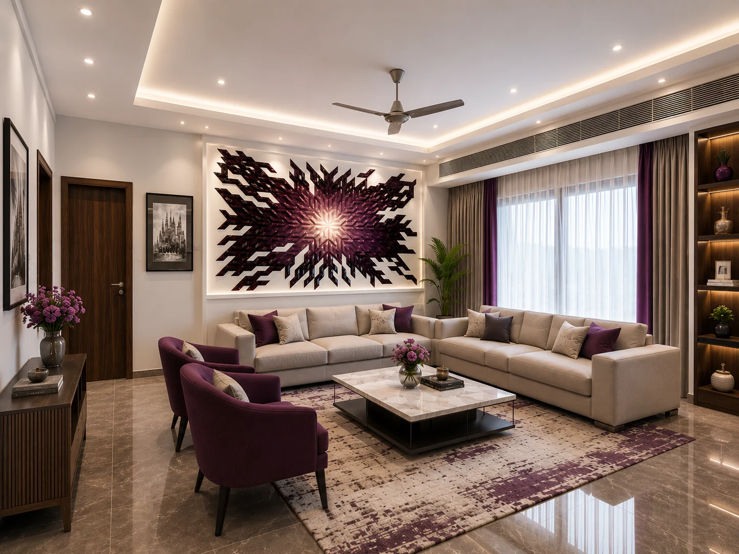 Plum Accent Living Room