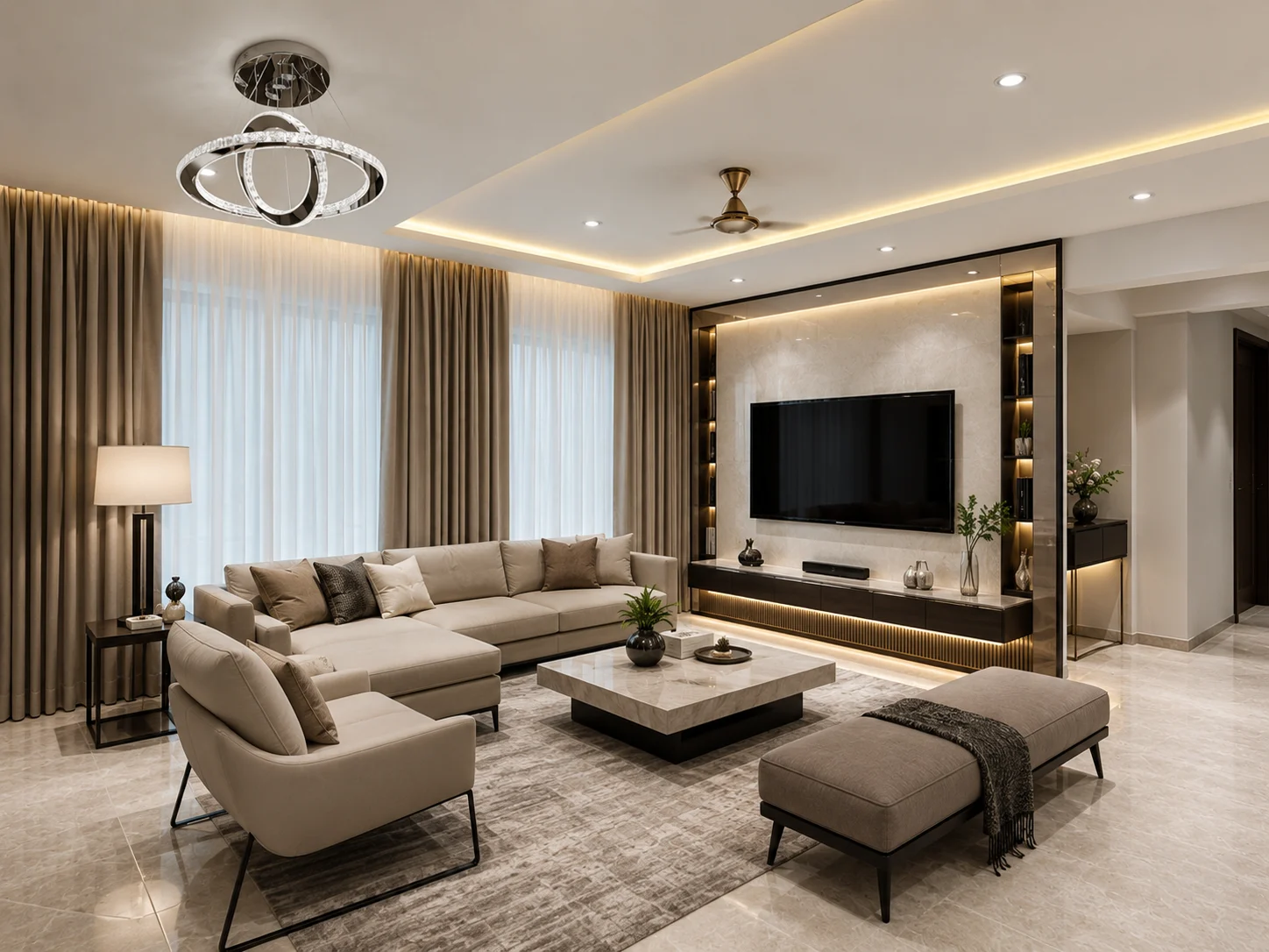 Serene Beige Living Room