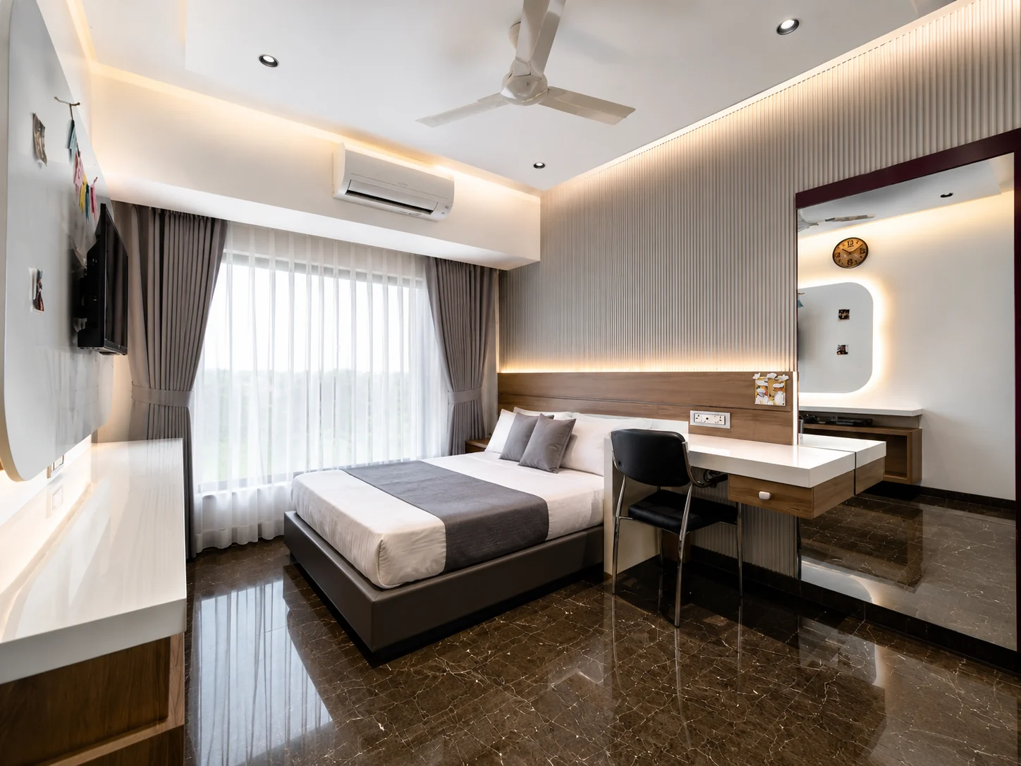 Contemporary Marble Bedroom
